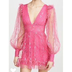NWT ALICE McCALL pink puff sleeve mini dress sz 0